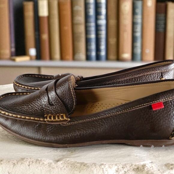NWOT Women's Size 10 MARC JOSEPH CARROL STREET 2.0 Brown Leather Penny Loafers - Picture 1 of 10